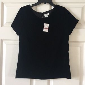 New J.Crew XXS Velvet Black Top Style K3491